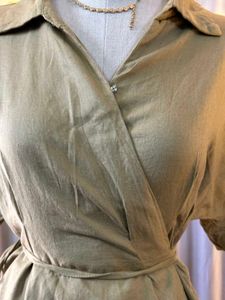 wrap khaki top