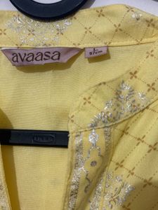 Yellow Printed Kurti