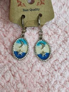 Moon & Star Dangle Earrings
