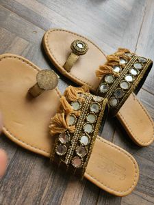 Ethnic Flats with Mirror Work