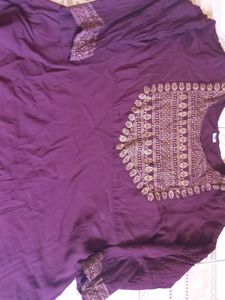 Brown with gold print Anarkali kurti