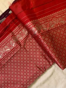 Purple Silver Peacock Saree