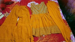 Mustard Sharara Suit Set