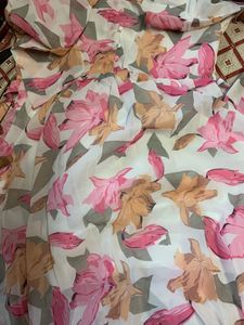 White Floral Printed Frock