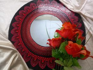 Mirror With Mandala Art Work