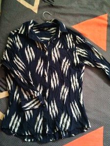 Ikat Print Button-Down Shirt
