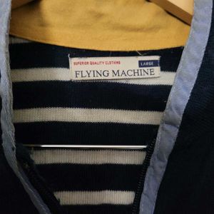 Flying Machine Stripped Mock Collar Pullover