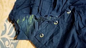 Stylish Blue Hooded Top