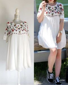 Zara Embroidered Dress lined with Slip Insert