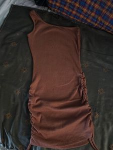 Ruched One-Shoulder Mini Dress