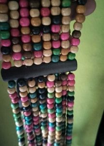 Colorful wood beaded handmade belt