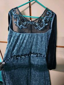 Party Wear Glitter Full Length Frock