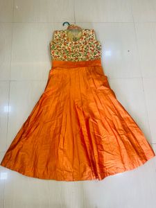 Elegant Orange Ethnic Gown