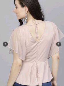 ..STREET 9 Women Pink Solid Peplum Top