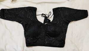Elegant Black Sequin Blouse