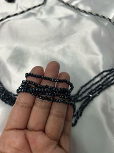 Black Beaded Statement Necklace