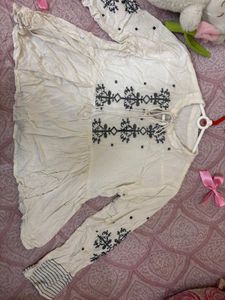 Embroidered Peasant Top