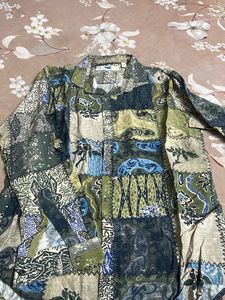 Patchwork Print Button-Down Shirt