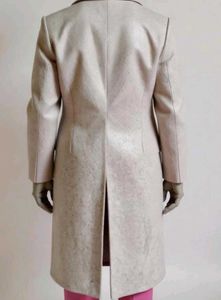 Elegant Grey Wool long Coat