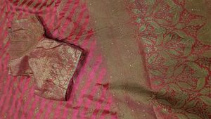 Elegant Red &amp; Gold Saree with Blouse