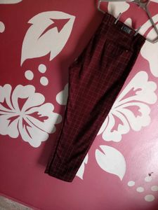 Burgundy Checkered Pants