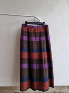 Vintage Striped Pleated Skirt