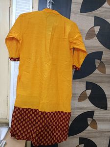 Yellow And Mehrun Colour Kurtaa