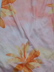 Orange Printed Floral Midi Bodycon Dress