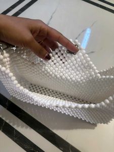White Beaded Shoulder Bag
