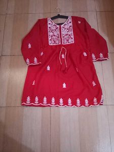 Red Short Kurti Top