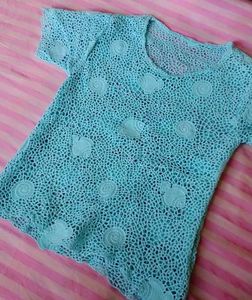 Crochet Blue Top