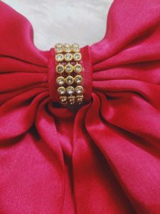 Long Tail Bow With Rhinestone