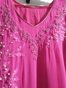 Fully Flared Pearl Embroidary Salwar Set