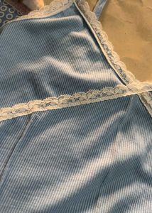 Cute Blue Lace Tank Top
