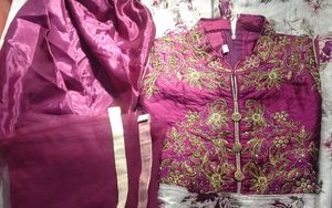 Wedding Wear Anarkali Suit Set For 8-11 Girls