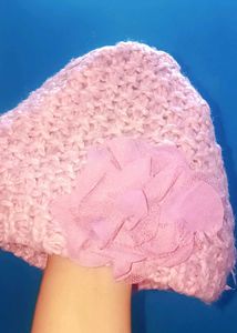 Cute Knitted Baby Hat with Flower