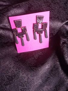 Statement Black Geometric Earrings