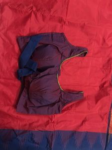 Elegant Red &amp; Blue Saree From Nallis