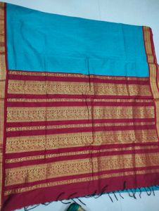 Saree Maroon &amp;Turquoise