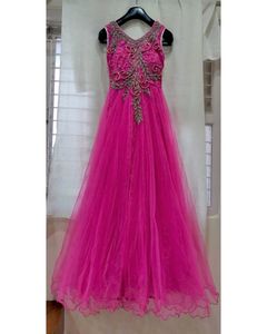 Silk And Net Pink Gown