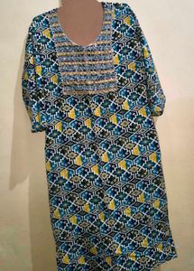 Green Yellow Cotton Kurta