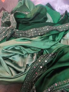 Ombre Heavy Mirror Work Saree