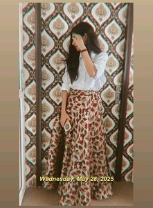 Floral Print Ethnic Skirt