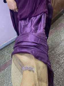 Ethinic Wine Long Flared Gown