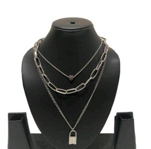 Aesthetic Silver Lock Neck Chain
