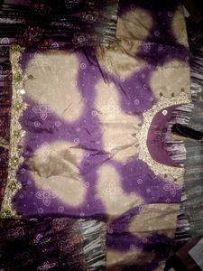 Purple Bandhani Lehenga Choli Set