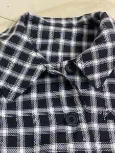 Plaid Blazer/ cute koren style top