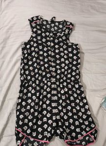 Cute Cat Print Romper