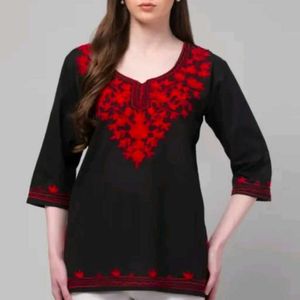 Black Embroidered Top