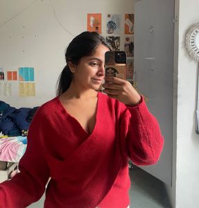 Red Wrap Sweater